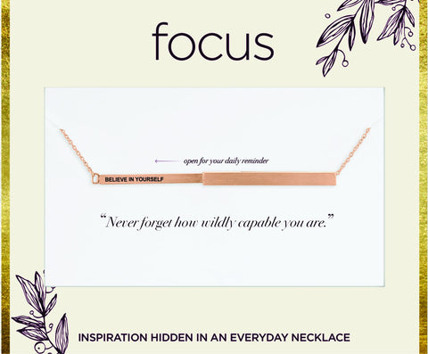 "Believe in Yourseof", Gold Focus Necklace