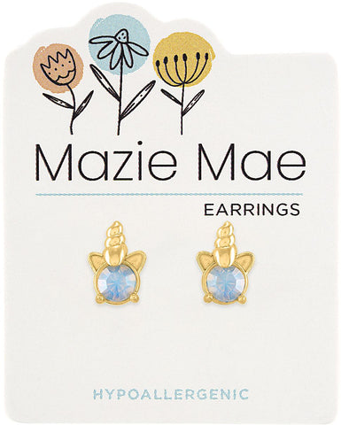MAZ06 Gold Opal Unicorn Stud Mazie Mae Earring
