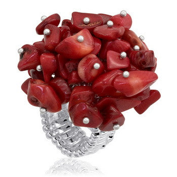 Stretch Ring,  Red Cluster