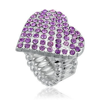 Stretch Ring, Heart Violet