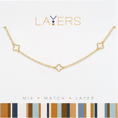 Layers Necklace, Gold Circle Granite Layers Necklace