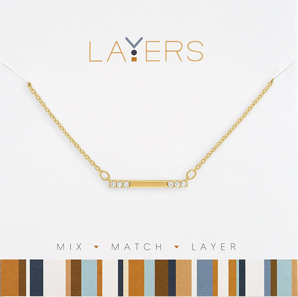 Layers Necklace, Gold Circle Granite Layers Necklace