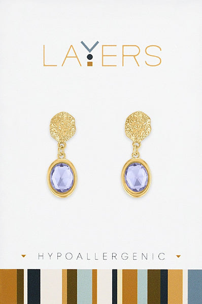 Layers Earring, Gold Round Granite Stud