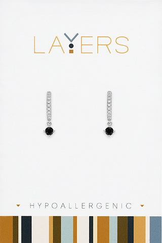 Layers Earring, Gold Round Granite Stud