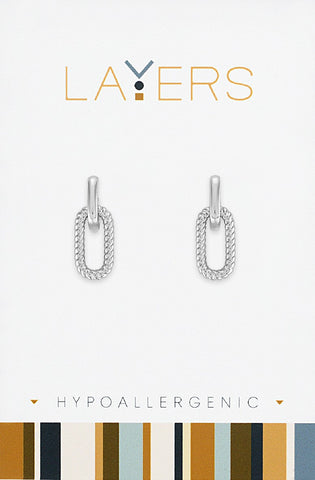 Layers Earring, Gold Round Granite Stud