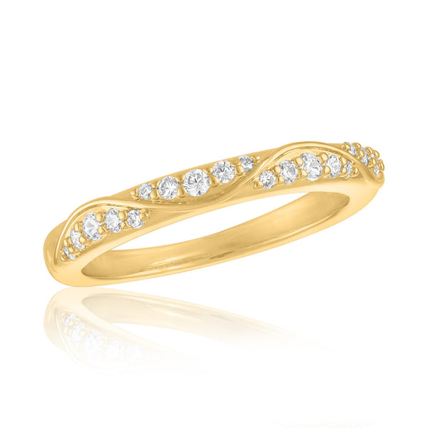 LAYRING115G [Size 6-9] Detailed CZ Eternity Gold Layers Ring