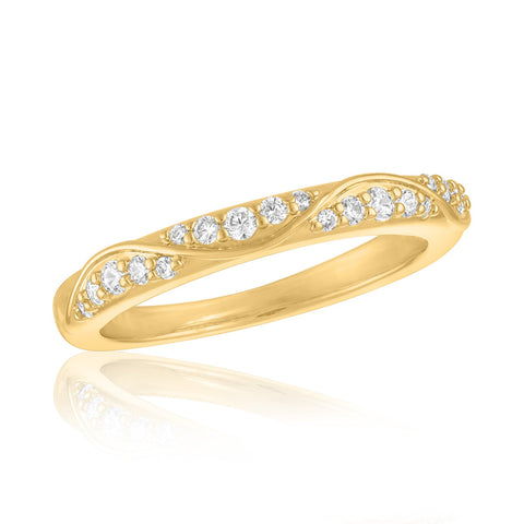 LAYRING115G [Size 6-9] Detailed CZ Eternity Gold Layers Ring