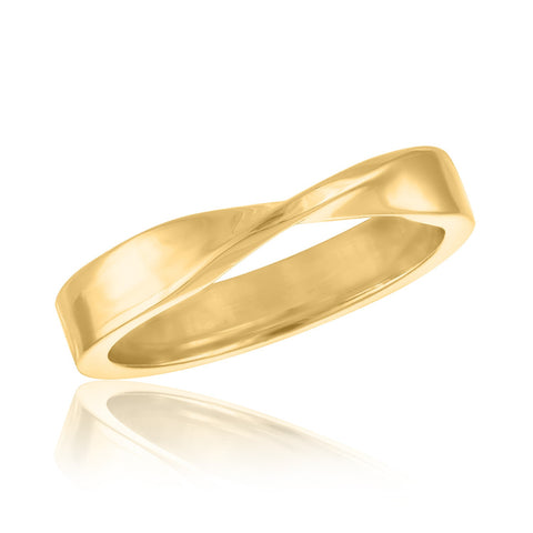 LAYRING117G [Size 6-9] Twist Accent Gold Layers Ring