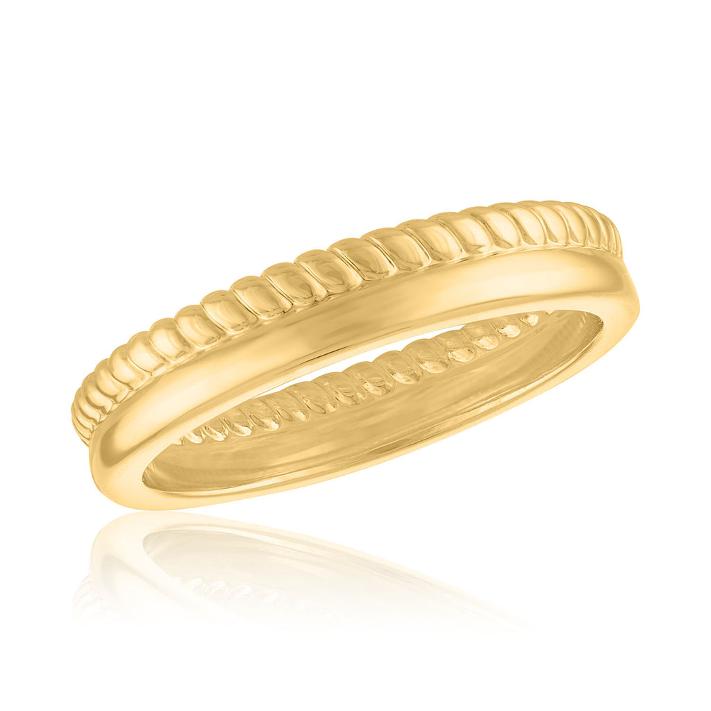 LAYRING121G [Size 6-9]  Stacked Rope Band Gold Layers Ring