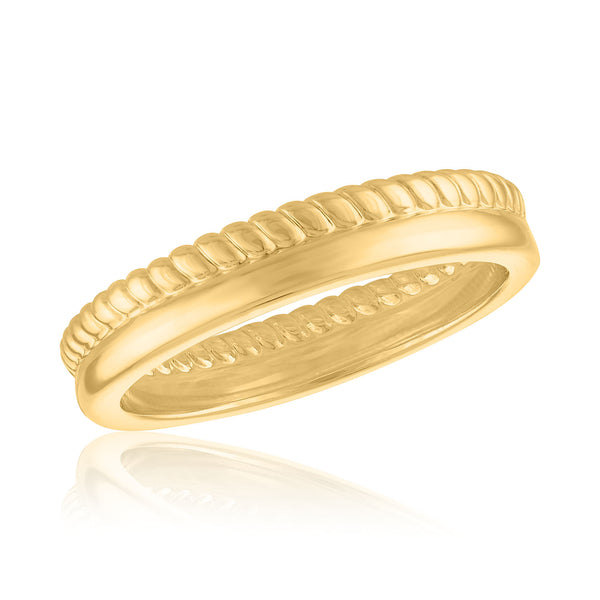 LAYRING121G [Size 6-9]  Stacked Rope Band Gold Layers Ring