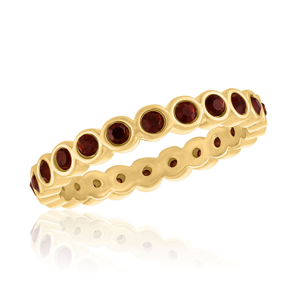 LAYRING125G [Size 6-9]  Burgundy Inifinity Gold Layers Ring