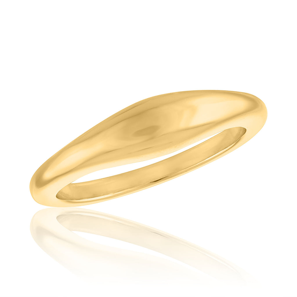 LAYRING126G [Size 6-9]  Polished Dome Gold Layers Ring