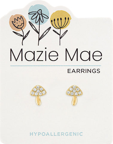 MAZ59 Gold Mushroom Stud Mazie Mae Earring