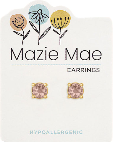 MAZ60 Gold Vintage Rose Solitaire Stud Mazie Mae Earring