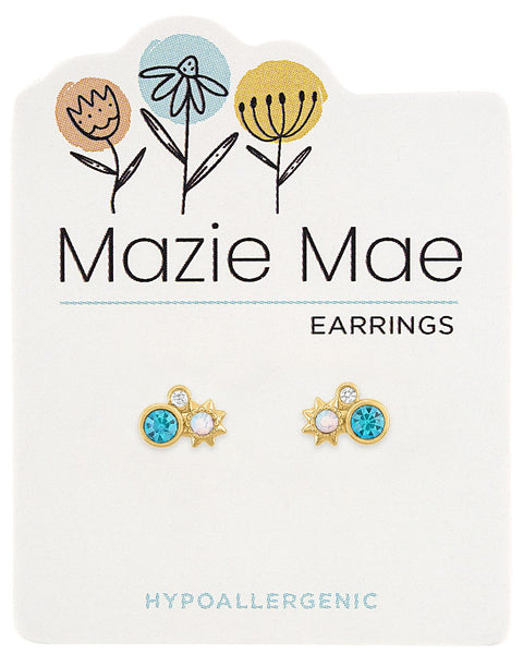MAZ64 Gold Sun Trio Stud Mazie Mae Earring