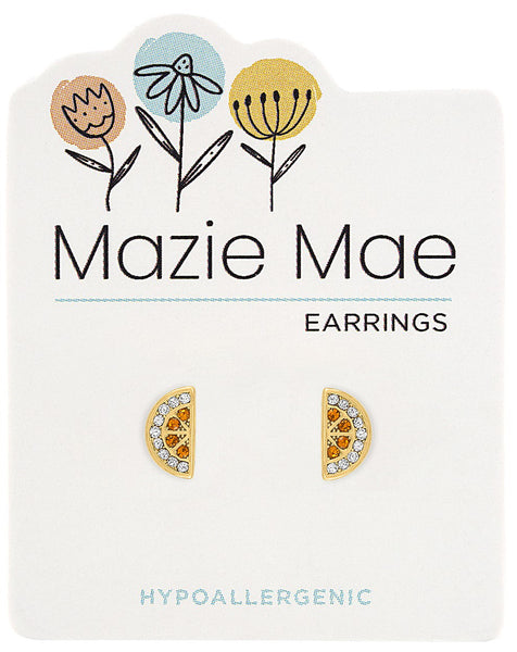 MAZ67 Gold Orange Slice Stud Mazie Mae Earring
