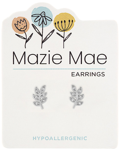 MAZ89 Silver CZ Branch Stud Mazie Mae Earring