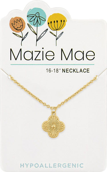 NECKG233 Gold Quatrefoil Mazie Mae Necklace