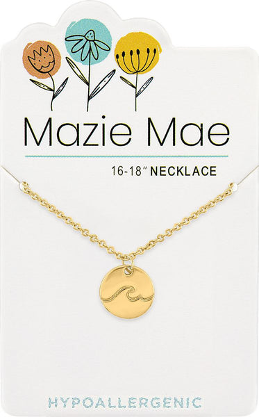 NECKG239 Gold Wave Mazie Mae Necklace