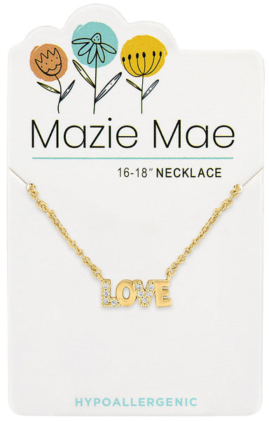 NECKG241 Gold Love Mazie Mae Neckace