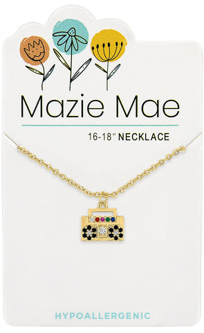 NECKG257 Gold Beat Box Mazie Mae Neckace