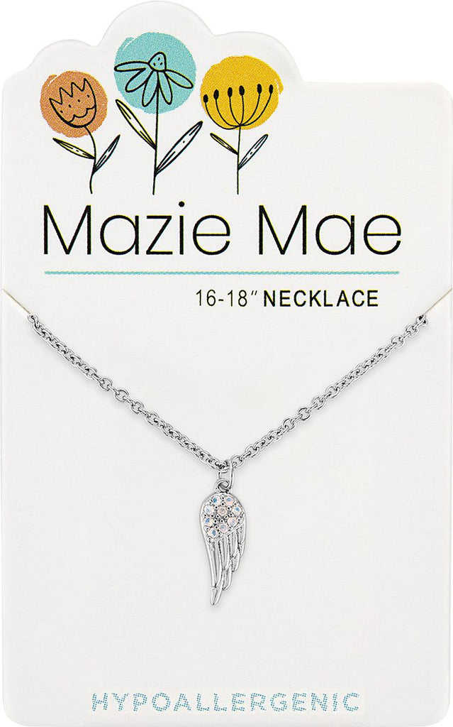 NeckS726 Silver Angel Wing Mazie Mae Necklace