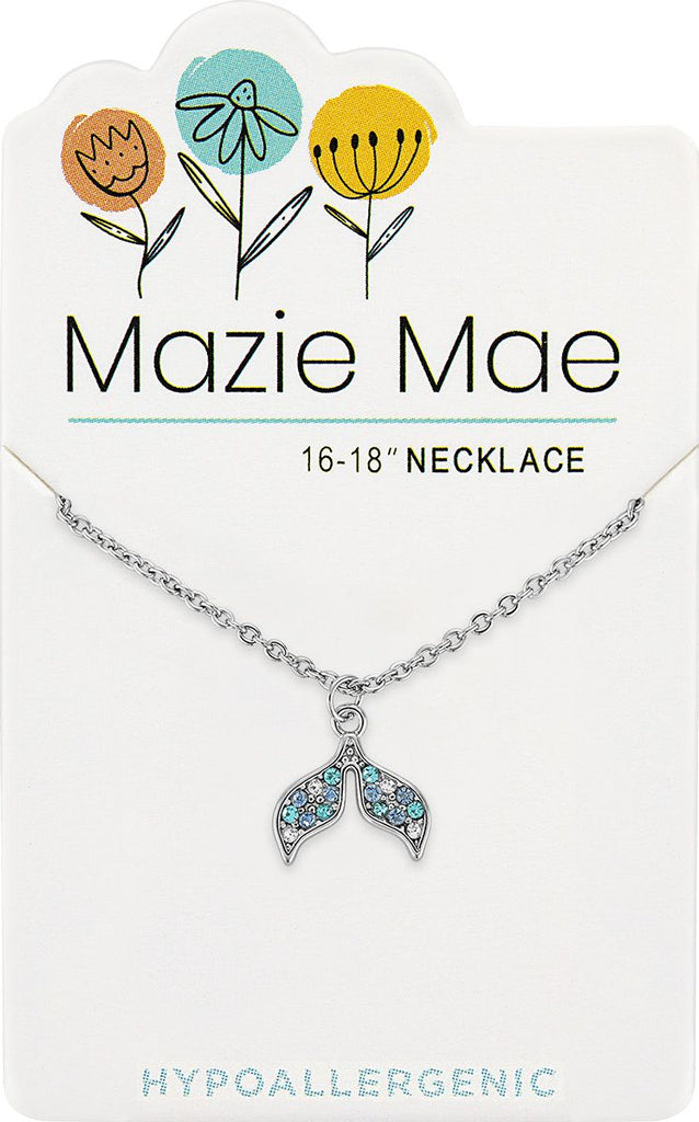 NeckS728 Silver CZ Mermaid Tail Mazie Mae Necklace