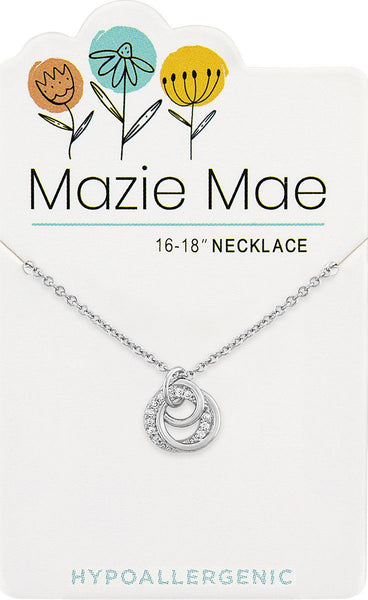 NECKS730 Silver Interlocking Circle Trio Mazie Mae Necklace