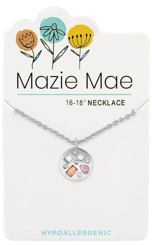 NECKS746 Silver Pink Cluster Pendant Mazie Mae Neckace