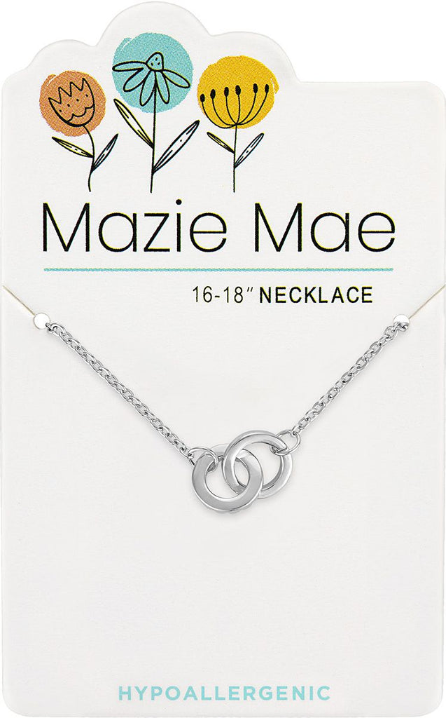 NECKS758 Silver Interlocking Circles Mazie Mae Necklace