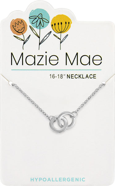 NECKS758 Silver Interlocking Circles Mazie Mae Necklace