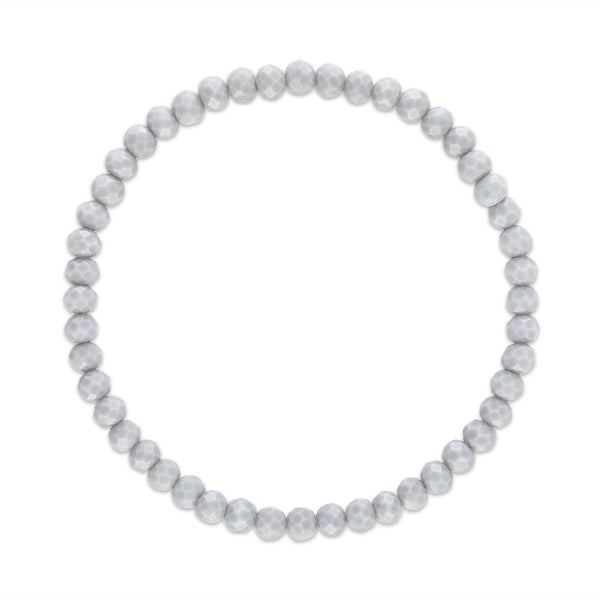 MILA150 Light Gray Stretchy Facet Mila-Mix Bracelet