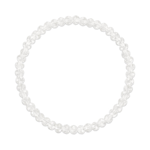 MILA200 Clear Crystal Stretchy Facet Mila-Mix Bracelet
