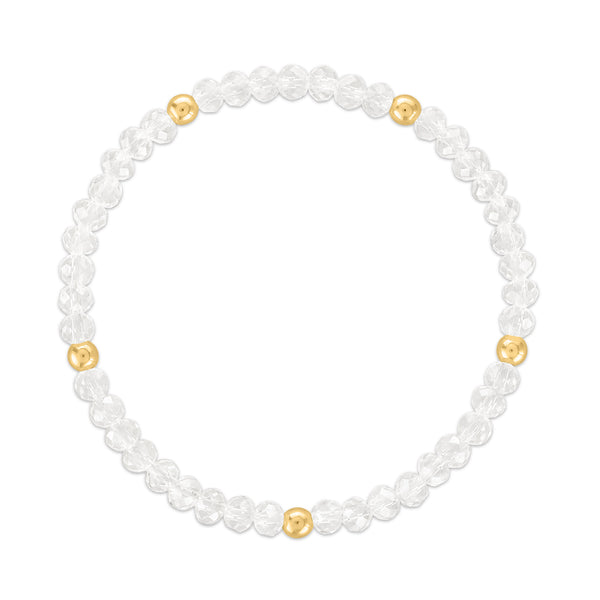 MILA202 Clear Crystal with Gold Ball Stretchy Facet Mila-Mix Bracelet