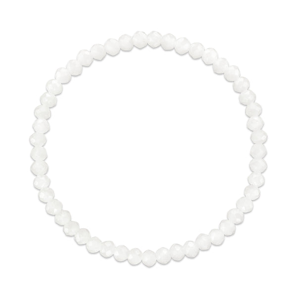 MILA248 White Stretchy Facet Mila-Mix Bracelet