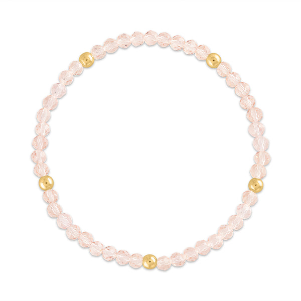MILA400 Light Pink with Gold Ball Stretchy Facet Mila-Mix Bracelet