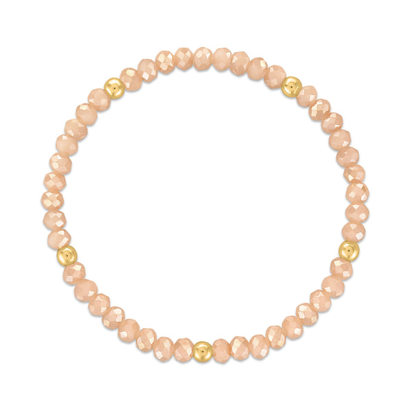 MILA408 Metallic Blush with Gold Ball Stretchy Facet Mila-Mix Bracelet