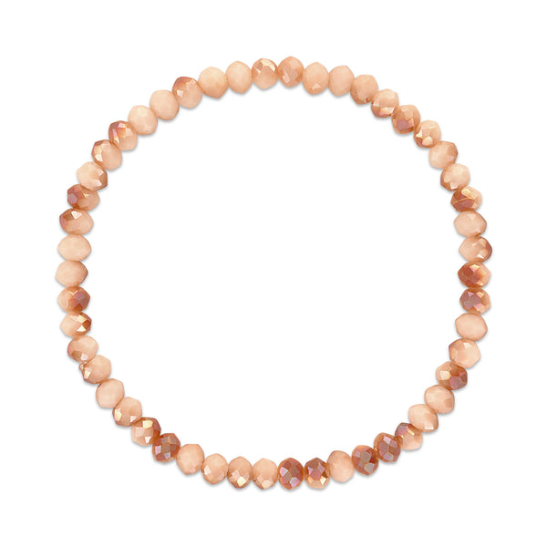 MILA410 Peach Transitioning Stretchy Facet Mila-Mix Bracelet
