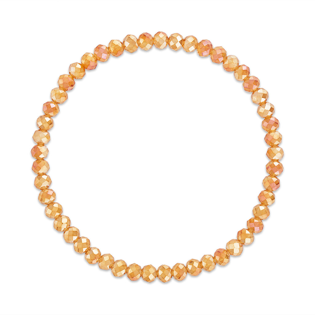 MILA412 Apricot Pink Stretchy Facet Mila-Mix Bracelet