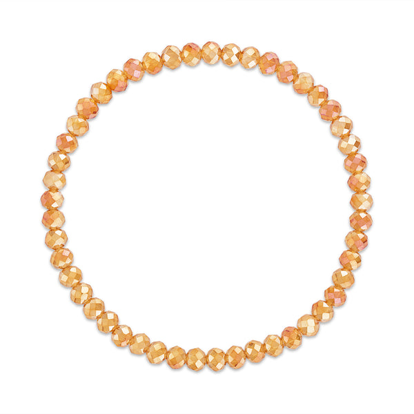 MILA412 Apricot Pink Stretchy Facet Mila-Mix Bracelet