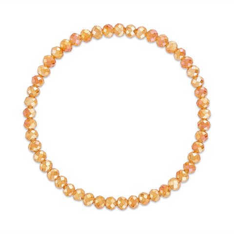 MILA412 Apricot Pink Stretchy Facet Mila-Mix Bracelet