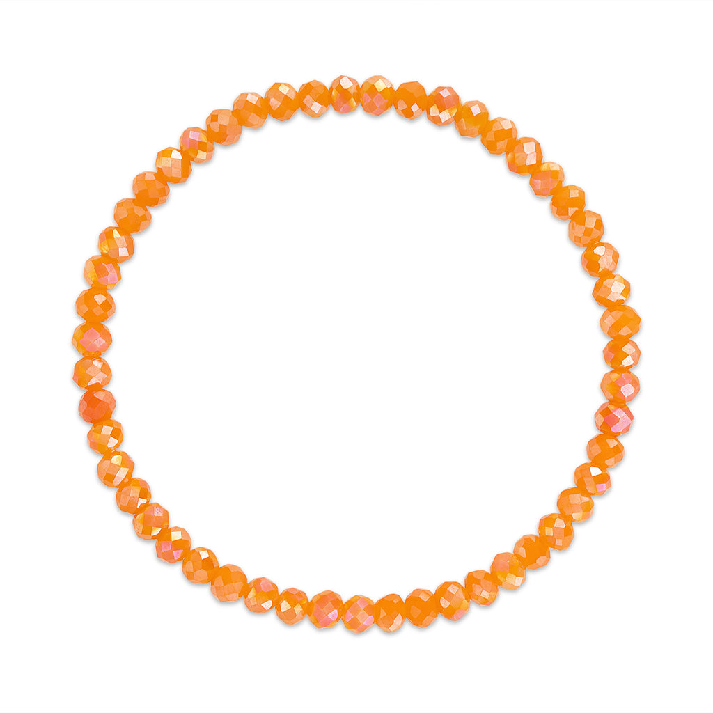 MILA602 Orange Stretchy Facet Mila-Mix Bracelet