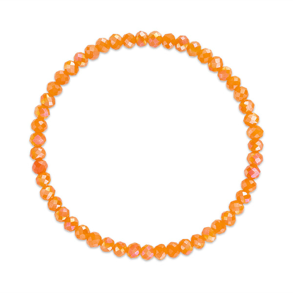 MILA602 Orange Stretchy Facet Mila-Mix Bracelet