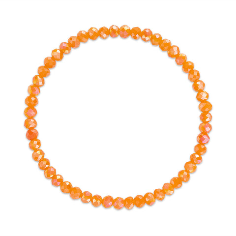 MILA602 Orange Stretchy Facet Mila-Mix Bracelet