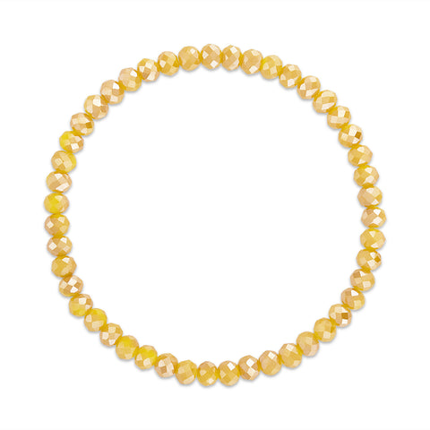MILA652 Muted Mustard Stretchy Facet Mila-Mix Bracelet