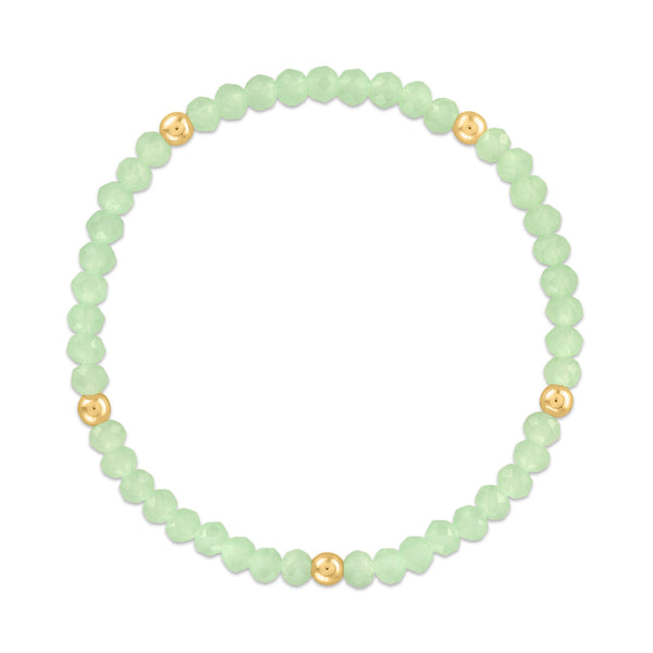 MILA700 Seafoam Green with Gold Ball Stretchy Facet Mila-Mix Bracelet