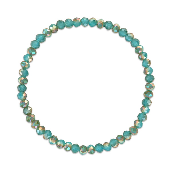 MILA800 Golden Turquoise Transitioning Stretchy Facet Mila-Mix Bracelet