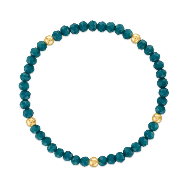 MILA802 Turquoise with Gold Ball Stretchy Facet Mila-Mix Bracelet