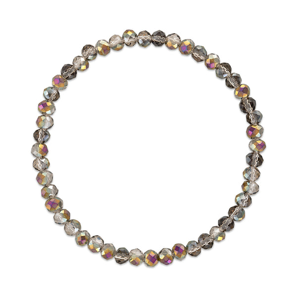 MILA900 Purple to Gray Transitioning Stretchy Facet Mila-Mix Bracelet