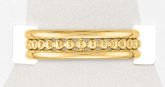 TOEG411 Gold Triple Layer Sand & Stone Toe Ring